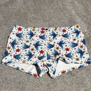 Blue Bird Print Women's Athletic Shorts